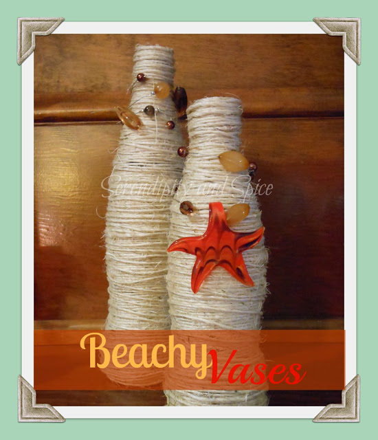 Twine Covered Beachy Vases by @serendipitynsp Twine Covered Beachy Vases by @serendipitynsp