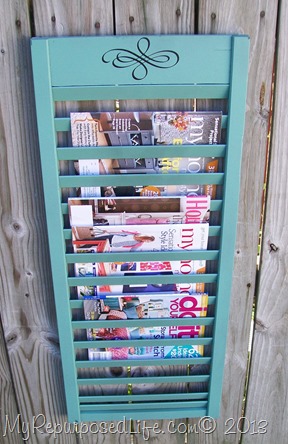 My Repurposed Life-repurposed shutter-magazine holder repurposed shutter-magazine holder