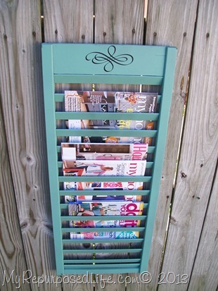 My Repurposed Life-Repurposed shutter into a magazine rack repurposed shutter