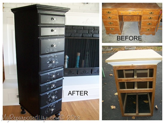 My Repurposed Life-Repurposed Desk to Chest Repurposed Desk to Chest